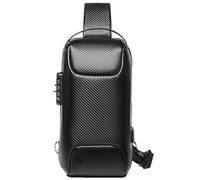 Sac de poitrine antivol - Sangle antivol pour hommes, bandoulière multifonctionnelle, sac de poitrine à bandoulière avec port de charge USB, protection par mot de passe