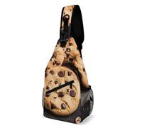 Sac de poitrine aux pépites de chocolat, sac à bandoulière pour homme, sac banane pour femme, sac à dos à bandoulière pour voyage, blanc, 20,3 x 10,2 x 38,1 cm, blanc, 8x4x15 Inches