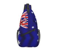 Sac de poitrine avec motif drapeau australien - Bretelles réglables en diagonale - Grande capacité - Pour le sport, les voyages, le travail, le quotidien, Noir , Taille unique