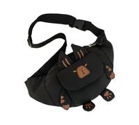 Sac de poitrine avec sangle réglable pour filles - Style japonais - Sac à bandoulière - Sac à dos à bandoulière - Sac de poitrine de dessin animé, Noir