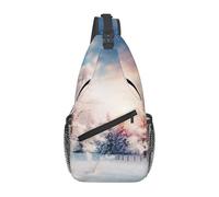 Sac De Poitrine Beaux Paysages, Arbres, Flocons De Neige Sac À Dos À Bandoulière Moderne Élégant Sacs Triangle, pour Sports, Cyclisme, Voyage