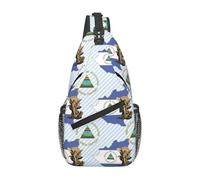 Sac De Poitrine Carte Du Drapeau Du Nicaragua Avec L'Ange Saint Michel Archange Petit Sac À Dos Avec Bretelles Réglables Élégant Sacs Poitrine, Pour Escalade, Excursion, Voyage