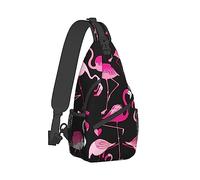 Sac de Poitrine Cool pour Femme Tendance de Plein air Compatible avec Le Flamant Rose en Forme de cœur d'amour Polyvalent réglable Petit