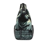 Sac de poitrine croisé en polyester durable avec impression unique de soupir silencieux pour les trajets et les voyages
