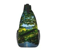 Sac de poitrine croisé en polyester durable avec impression unique Street In The Early Morning pour les trajets et les voyages