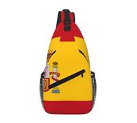 Sac de poitrine croisé en polyester durable avec imprimé drapeau espagnol unique pour les trajets et les voyages
