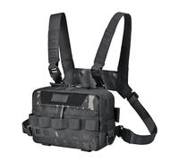 Sac de poitrine de course à pied, gilet de course | Pochette de transport pour jogging, activités de plein air, chasse, camping, cyclisme, randonnée, entraînement, Noir , Refer to description