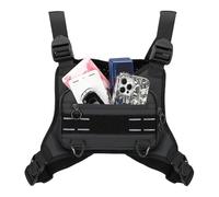 Sac de poitrine de course à pied, sac de support de téléphone pour l'extérieur, pochette de rangement réglable avec système d'ajustement sécurisé, équipement de style léger, gilet au design compact