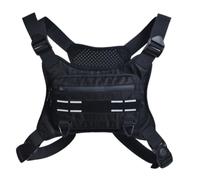 Sac de poitrine de course - Poche poitrine pour l'entraînement, sac de course - Poche de poitrine réfléchissante, poche de soutien réglable pour téléphone - Poche de poitrine respirante, Noir , Voir