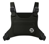 Sac de poitrine de course pour homme et femme avec bouteille d'eau pliable, résistant à l'eau, sac de poitrine réglable avec dos réfléchissant pour le cyclisme, la randonnée, l'entraînement, avec