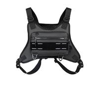 Sac de poitrine de course pour homme et femme - Sac de poitrine tactique léger de 9 L avec trou pour écouteurs, bandes réfléchissantes, tissu Oxford résistant à l'eau, sangles réglables pour cyclisme