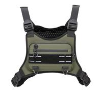 Sac de poitrine de course - Sac de sport réglable pour support de téléphone, randonnée, jogging, vélo, entraînement, gilet de voyage unisexe pour coureurs et chasseurs, vert foncé, Refer to
