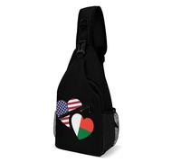 Sac De Poitrine Drapeau Américain De Madagascar Antivol Sacoche Bandouliere Mode Pour Cyclisme Randonnée 19X39Cm