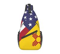 Sac De Poitrine Drapeau Américain Du Nouveau-Mexique Petit Sac À Bandoulière Multifonctionnel Léger Et Étanche Sacs Poitrine, Pour Excursion, Office, Camping