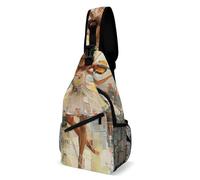 Sac de poitrine en bandoulière pour ballet et violon pour homme, sac banane pour femme, sac à dos en bandoulière pour voyage, blanc, 20,3 x 10,2 x 38,1 cm, blanc, 8x4x15 Inches
