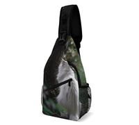 Sac de poitrine en fourrure grise pour homme, sac à bandoulière pour femme, sac à dos à bandoulière pour voyage, blanc, 20,3 x 10,2 x 38,1 cm, blanc, 8x4x15 Inches