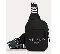 Sac de poitrine et de taille imprimé Milan personnalisé pour hommes, pratique à porter. Sac à bandoulière pour téléphone portable LettresPolyamide