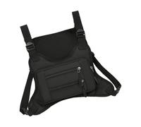 Sac de poitrine étanche pour sports d'extérieur - Léger - Avec plusieurs poches - Pour le cyclisme, la randonnée, Noir