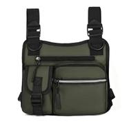 Sac de poitrine fonctionnel multifonction en nylon avec poches d'accès rapide pour diverses occasions en plein air pour homme, Vert, Beauté de masse