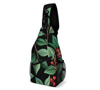 Sac de poitrine Fresh Red Berries pour homme, sac à bandoulière pour femme, sac à dos à bandoulière pour voyage, blanc, 20,3 x 10,2 x 38,1 cm, blanc, 8x4x15 Inches