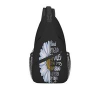 Sac De Poitrine Homme Daisy Bénie De Dieu Choyée par Mon Mari Noire Pliable Sac À Poitrine Unisexe Sling Bag pour Camping Sport Randonnée