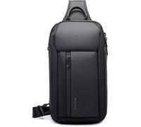 Sac de Poitrine Homme en Cuir Veritable Sacoche à Bandoulière Sacs a dos porté épaule Travers Pochettes des Sport Affaires Voyage