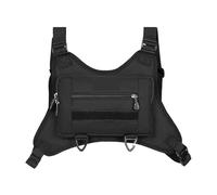 Sac De Poitrine Homme Sac de poitrine avant de Sport for hommes et femmes, Streetwear, support de sac de poitrine et rangement supplémentaire for la course à pied et le cyclisme(Black)