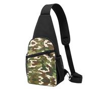 Sac de poitrine imperméable imprimé camouflage abstrait pour la randonnée et les voyages - Sangle réglable, design léger avec plusieurs poches., Noir , Taille unique