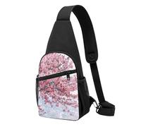 Sac de poitrine imprimé arbre de cerisier pour homme et femme, sac banane d'extérieur à bandoulière pour randonnée, sac de sport, Noir , Taille unique, Sac à dos décontracté