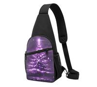 Sac de poitrine imprimé arbre de Noël violet pour homme et femme, sac banane d'extérieur à bandoulière pour randonnée, sac de sport, Noir , Taille unique, Sac à dos décontracté