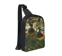 Sac de poitrine imprimé canard pour homme et femme, sac à dos à bandoulière imperméable pour coureur, entraînement, randonnée, cyclisme, voyage, Noir , Taille unique, Sac à dos décontracté