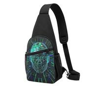 Sac de poitrine imprimé cerveau d'intelligence artificielle pour homme et femme, sac banane d'extérieur à bandoulière pour randonnée, sac de sport, Noir , Taille unique, Sac à dos décontracté