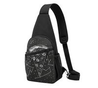 Sac de poitrine imprimé Pizza Constellation pour homme et femme, sac banane d'extérieur à bandoulière pour randonnée, sac de sport, Noir , Taille unique, Sac à dos décontracté