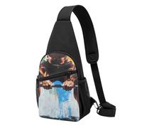 Sac de poitrine imprimé pour sports d'haltérophilie pour homme et femme, sac banane d'extérieur pour randonnée, sac de sport, Noir , Taille unique, Sac à dos décontracté