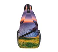 Sac de poitrine Irlande Sunset Seascape Sac à bandoulière pour homme Résistant à l'eau Sac à bandoulière pour coureur, randonnée, cyclisme, voyage