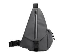 Sac de Poitrine léger à Bande réfléchissante for Homme, Sac de Sport à bandoulière avec Poche Avant zippée(Gray)