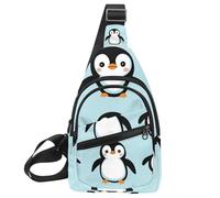 Sac de poitrine mignon et coloré en forme de pingouin pour voyage, sport, course à pied, randonnée, Multicolore 17., 11.8x7x1.5in/30x18x4cm