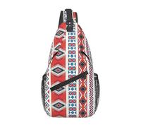 Sac De Poitrine Motifs Ethniques Géométriques Autochtones Sac À Dos D'Extérieur Avec Bretelles Réglables Loisir Sacoche Homme, Pour Excursion, Randonnée, Sports, Voyage