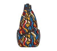 Sac De Poitrine Patrimoine Africain D'Inspiration Traditionnelle Petit Sac À Bandoulière avec Bretelles Réglables Homme Sacs Poitrine, pour Cyclisme, Excursion, Escalade