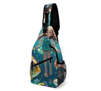 Sac de poitrine « Person in The Underwater World » - Sac à bandoulière pour homme - Sac banane pour femme - Sac à dos à bandoulière pour voyage, blanc, 20,3 x 10,2 x 38,1 cm, blanc, 8x4x15 Inches