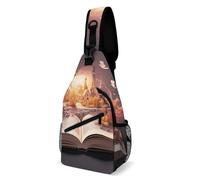 Sac de poitrine pour collage photo - Sac à bandoulière pour homme - Sac banane pour femme - Sac à dos à bandoulière pour voyage, blanc, 20,3 x 10,2 x 38,1 cm, blanc, 8x4x15 Inches