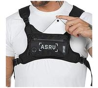 Sac de poitrine pour homme, sac banane hip-hop, sac tactique avec trou pour téléphone réfléchissant, imperméable, réglable, pour le sport, la randonnée, le camping, le fitness, les voyages (noir),