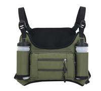 Sac de poitrine pour homme - Sac de poitrine pour rig | Sac de poitrine de sport de course à pied avec plusieurs poches, sac de poitrine de voyage réglable de grande capacité, vert militaire, Refer to