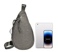 Sac de poitrine pour homme - Sac multi-procario de 18 x 9 x 33 cm, design de sangle réglable, poche de support téléphonique idéal pour les voyages urbains occasionnels, gris, Consulte la descripción