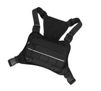 Sac de poitrine pour petits objets, sangle réglable sur le devant avec accès à fermeture éclair et corps en polyester pour les voyages, sac de transport frontal, petite pochette à bandoulière