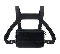 Sac de Poitrine pour s - Gilet Réglable Imperméable pour Pêche à | Mode Pour Randonnée Vélo Marche Montagne Aventure Voyage Travail Entraînement, Noir, Se référer à la description