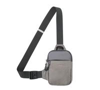 Sac de poitrine résistant à l'eau pour homme - Support de téléphone - Sac à bandoulière - Accessoire de sports de plein air - Messagers pour femme, Gris plus grand, Taille unique