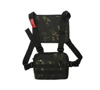 Sac De Poitrine Sacs de poitrine multifonctions for hommes et femmes, gilet en tissu Oxford, pochette ceinture Hip-Hop Street(Green)