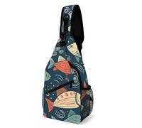 Sac de poitrine style animation poisson sac à bandoulière pour homme, sac banane pour femme, sac à dos à bandoulière pour voyage, blanc, 20,3 x 10,2 x 38,1 cm, blanc, 8x4x15 Inches