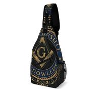 Sac De Poitrine Symboles Maçonniques Rétro Francs-Maçons Petit Sac À Bandoulière Avec Bretelles Réglables Élégant Sacs De Poitrine, Pour Camping, Cyclisme, Escalade
